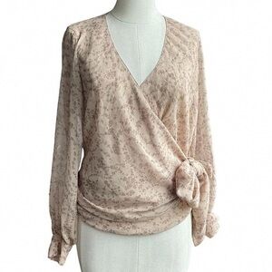 Floral Wrap Blouse - Cream